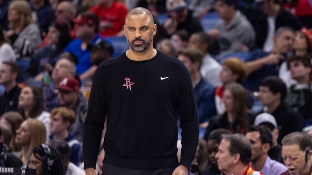 Houston Rockets coach Ime Udoka addressed his suspension from the Boston Celtics after their matchup.